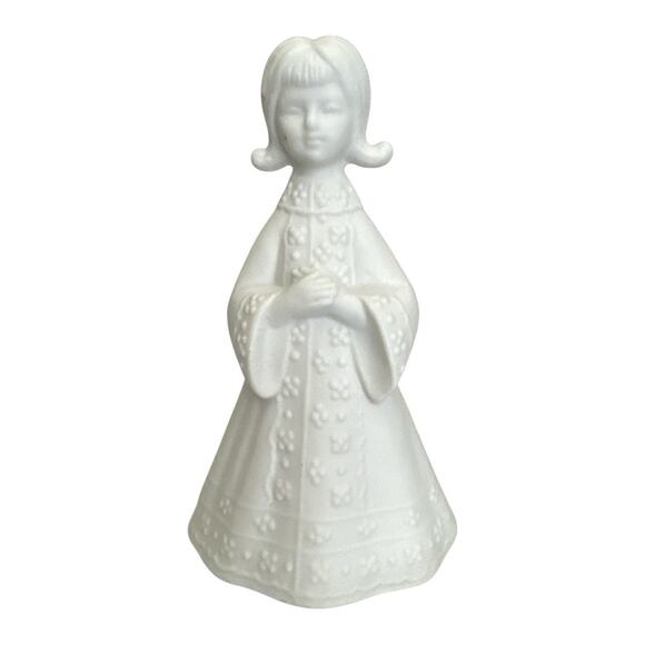 Bisque Porcelain AES Japan Delicate Choir Girl Bell 5” - Picture 1 of 10